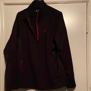Spyder Men's Black/Red  Half Zip Large